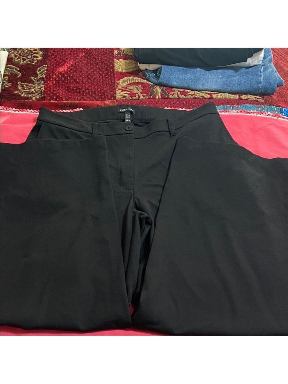 Eileen Fisher Black Women's wide leg Trousers. Size Large